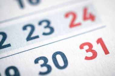 Takvim sayfasındaki tarihlerin kapatılması