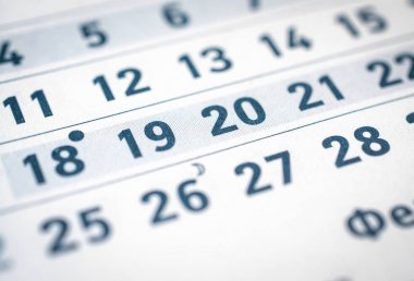 İş takvim sayfasını kapatmak