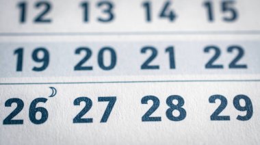 Takvim sayfası arka plan üstten görünüm