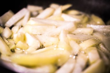 kızarmış patates yakın çekim arka plan gıda fikir için