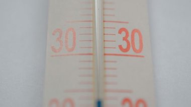 Beyaz arkaplanda termometrede mavi ölçek