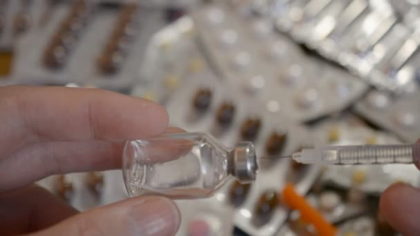 Injection d'insuline à domicile close-up — Video