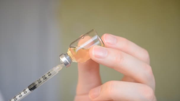Injektion Insulin Närbild Beståndet — Stockvideo