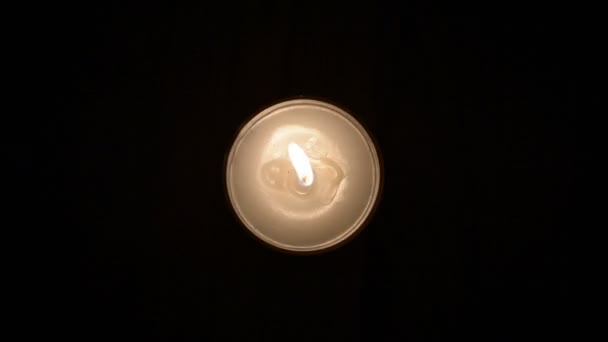 Burning candles around the darkness view from above — Stockvideo