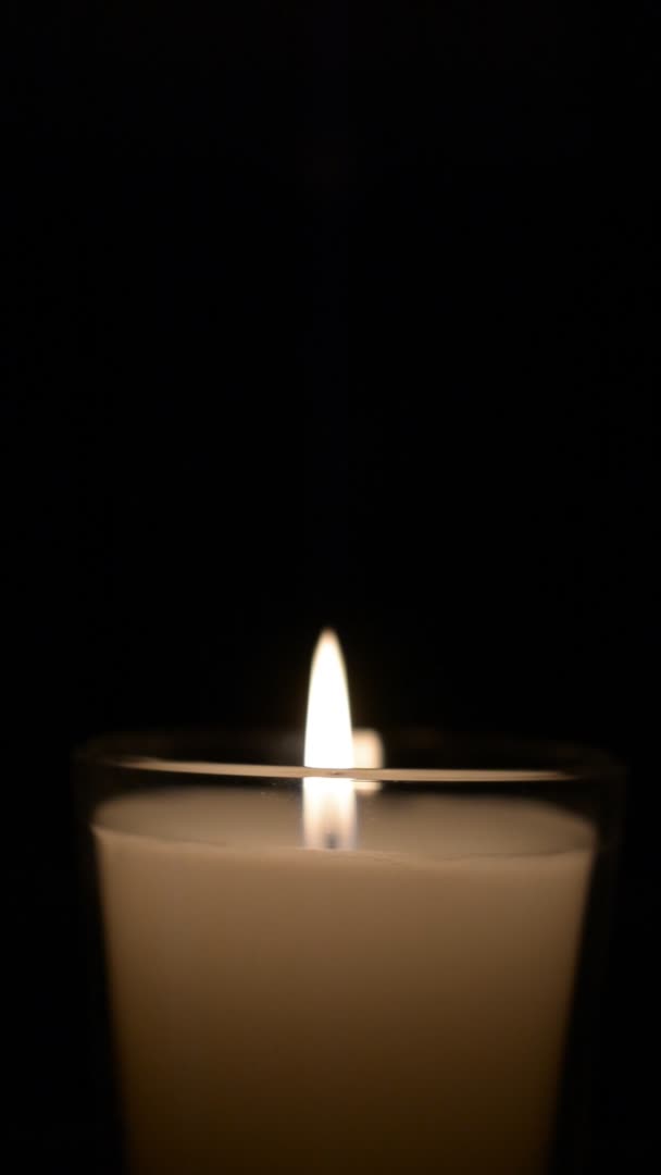 Candle flame vertical footage — Stock video