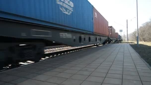 Transporte de mercancías de China a Europa por ferrocarril — Vídeos de Stock