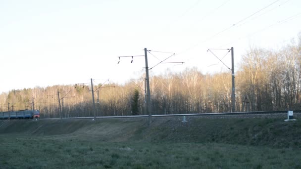 Pociąg pasażerski klasy ekonomicznej na Białorusi jedzie do Mińska — Wideo stockowe