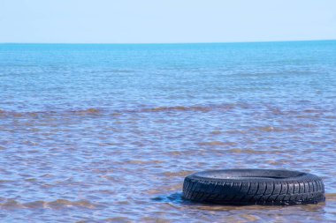 Deniz plajı, deniz sahilindeki elementler, yazı için yer..
