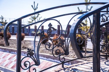 Köprü, küçük bir köprü, demir bir köprü, parkta bir köprü..