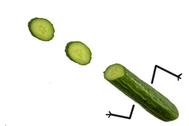 Beyaz arka planda izole edilmiş salatalık, yakın plan canlı salatalık..