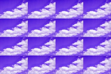 Beyaz bulutlu gökyüzü arkaplanı, yakın plan gökyüzü illüstrasyonu.