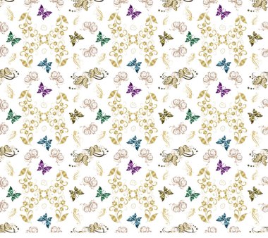 Kelebekler kusursuz desen, tekstil, duvar kağıtları, hediyeler, arka planlar ve benzerleri için mükemmel..