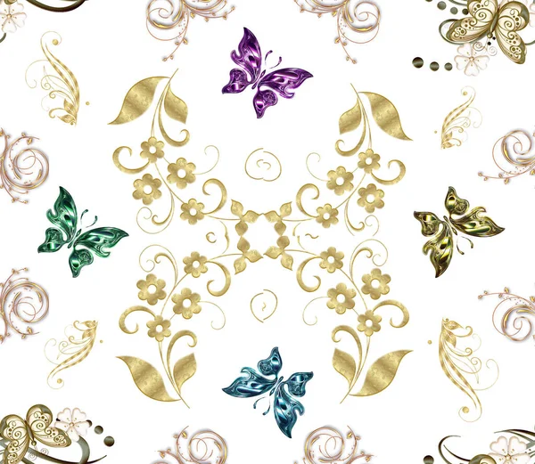 Butterflies Seamless Pattern Perfect Textiles Wallpapers Gifts Backgrounds — Stock Photo, Image