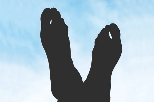 Feet Sky Background Place Text — Stock Photo, Image