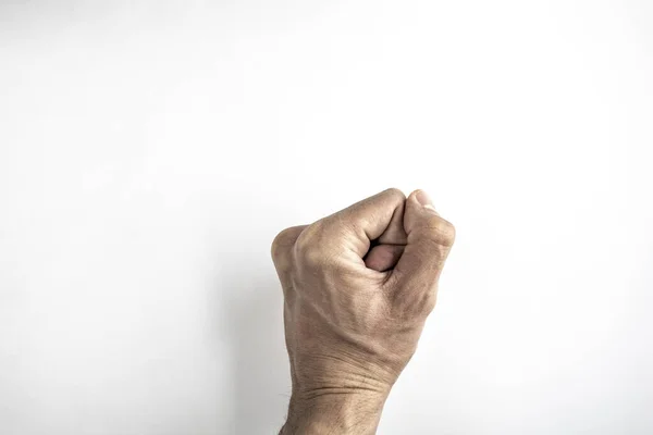 Mãos Isoladas Conjunto Mãos Humanas Mostrando Gesto Isolado Fundo Branco — Fotografia de Stock