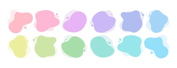 Set of colourful vector liquid splash shapes. — 스톡 벡터
