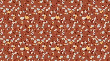 Kahverengi toprak renginde terrazzo deseni. Güzel fayanslar, döşeme dekorasyonu, dikişsiz doku. Modern taş yüzeyli moda modeli. Taş, mermer, beton doku.