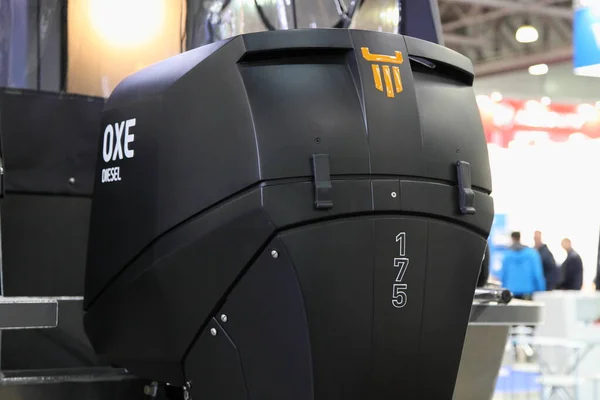 Moscow Russia 2020 Marine Oxe Diesel 175 Outboard Motor Bonnet — стокове фото