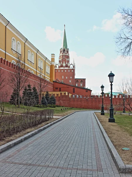 Moscow Russia 2017 Moscow Kremlin Wall Path Way View Alexander — стокове фото