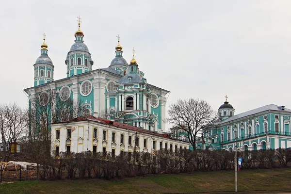 Smolensk Russia 2020 Uspensky Cathedral Wiew Big Soviet Street Spring — 스톡 사진