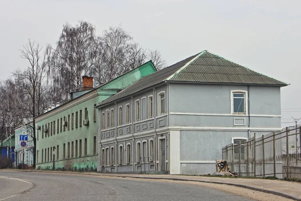 Smolensk Russie 2020 Anciennes Maisons Grises Vertes Sur Autoroute Vitebsk — Photo