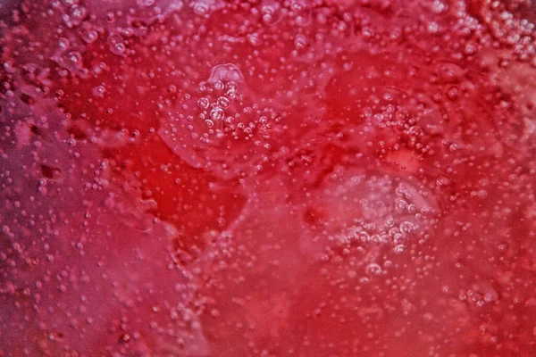 Czerwona Galaretka Wrząca Powierzchnia Pęcherzyków Tekstura Tło — Zdjęcie stockowe
