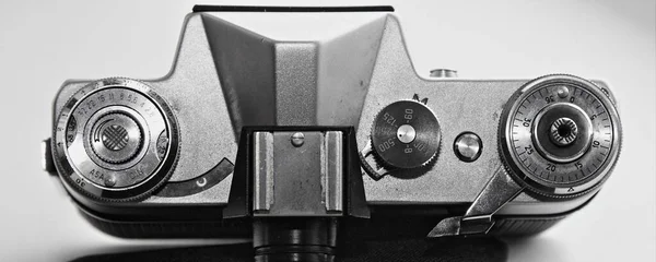 Vintage Dsl Photo Camera Board View Exposure Meter Retro Equipment — стоковое фото