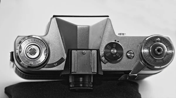 Retro Dsl Foto Kamera Tělo Top View Světelným Měřičem Vintage — Stock fotografie