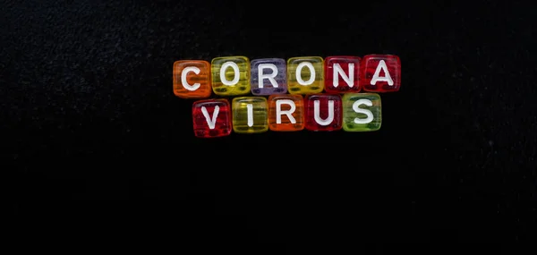코로나 바이러스 Corona Virus 단어가 알파벳 선택적 — 스톡 사진