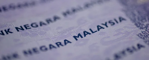 Malezya ringgit banknotlarının Malezya para birimi. Yüzlerce ringgit banknotundan oluşan kağıt para. Mali konsept.