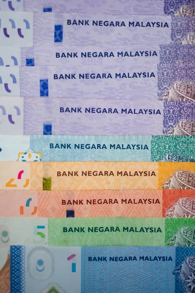 Malaysische Währung Der Malaysischen Ringgit Banknoten Hintergrund Papiergeld Zehn Zwanzig — Stockfoto