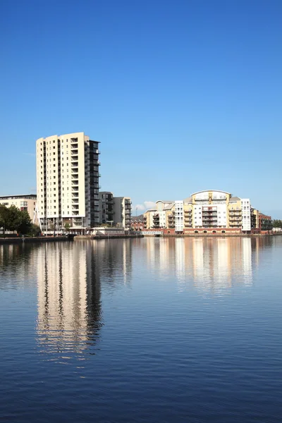 Soutokem zdrojnic Roath Cardiff Bay — Stock fotografie