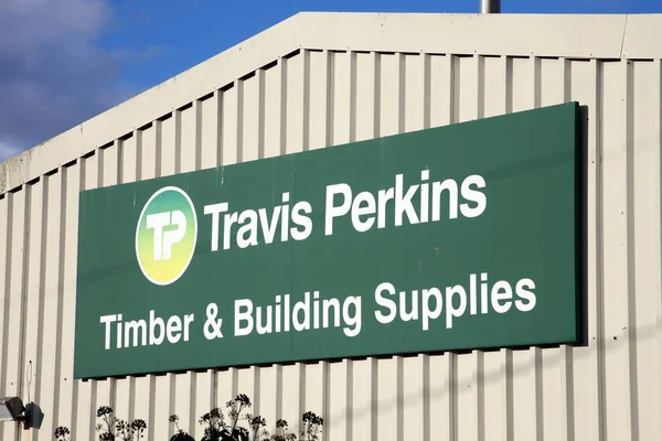 Travis Perkins Werbeschild — Stockfoto