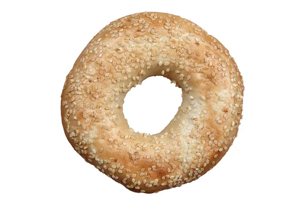 Sesame seeded bagel isolated on a white background — Stock Photo, Image