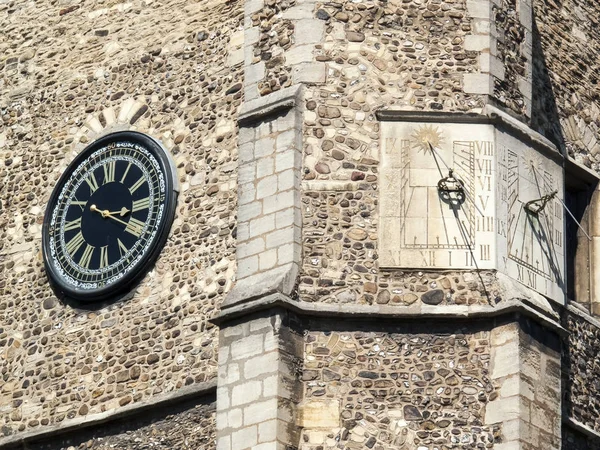 Кембридж Велика Британія Травня 2009 Стародавні Сонячний Годинник Годинник Botolph — стокове фото