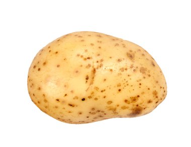 Kes şunu ve beyaz bir arka plan üzerinde izole patates