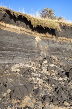 Kıyı erozyonu, plaj, Burry Port Carmarthenshire Galler İngiltere'de