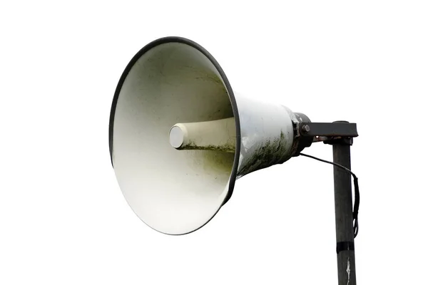 Public Address System Megaphone Speaker Cut Out Isolated White Background — Stock Photo, Image