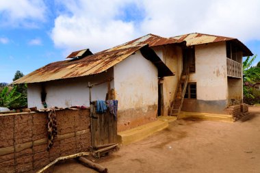 Usambara Dağları 'ndaki yerel konut, Doğu Afrika' daki yürüyüş gezisi, Ağustos 2017, Kuzey Tanzanya