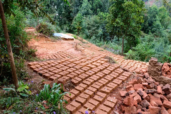 Local mud brick production in the Usambara mountains, Safari, East Africa, August 2017, Northern Tanzania