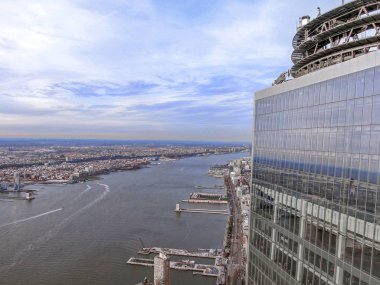 Hudson Nehri ile New York City WTC Hava fotoğrafçılığı