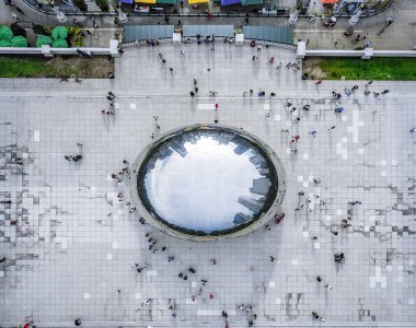 Bulut Kapısı, Milenyum Parkı Chicago, Hava Fotoğrafçılığı