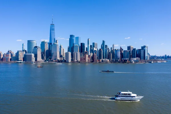 Veduta Aerea Manhattan Con Lungomare Del Parco Batterie New York — Foto Stock