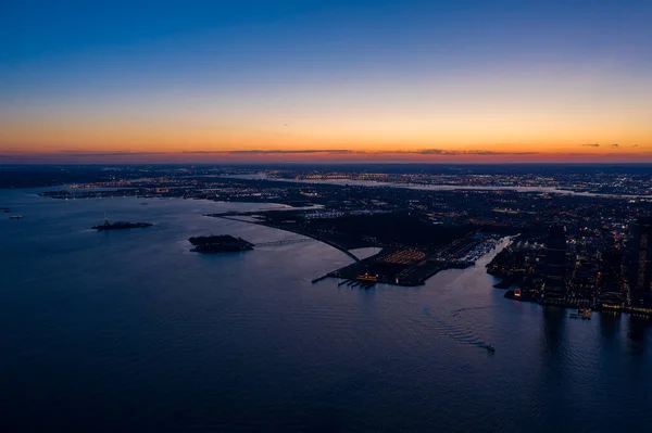 Jersey City Skyline Cityscape New York Sunset — Stock Photo, Image