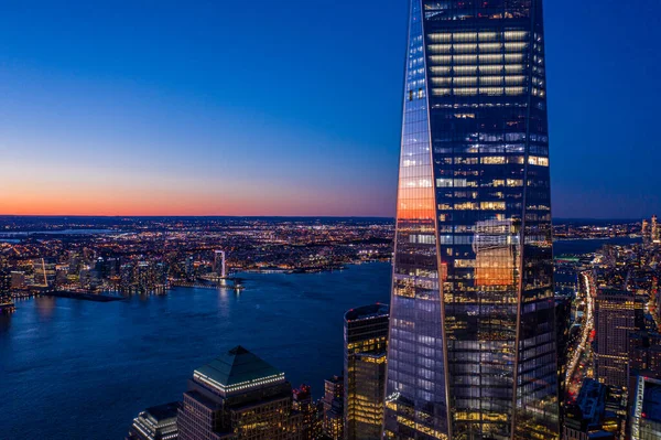 Veduta Aerea Della Città New York Skyline Manhattan Con Centro — Foto Stock