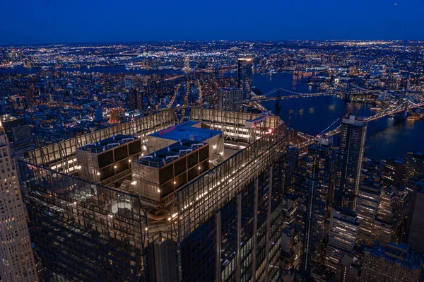 Vue Aérienne Ville New York Manhattan Skyline Avec Trois World — Photo