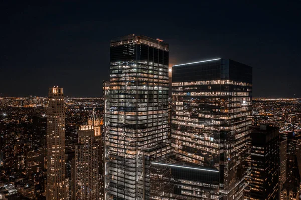 Luchtfoto Van New York Wtc Nachts — Stockfoto