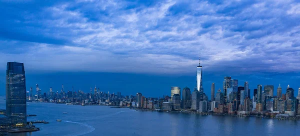 Skyline Van Newyork City Vanaf Hudson River Schemering — Stockfoto