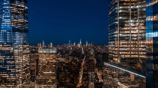 Foto Aerea New York Skyline Manhattan Financial District Fotografia Stock