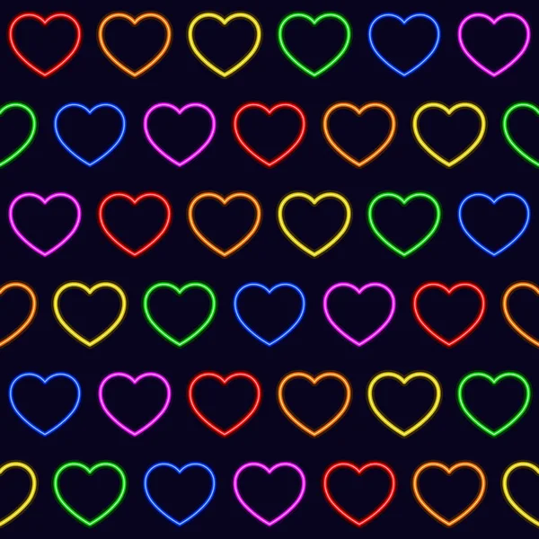 カラフルなベクトル虹の心シームレスな繰り返しベクトルパターン — ストックベクタ